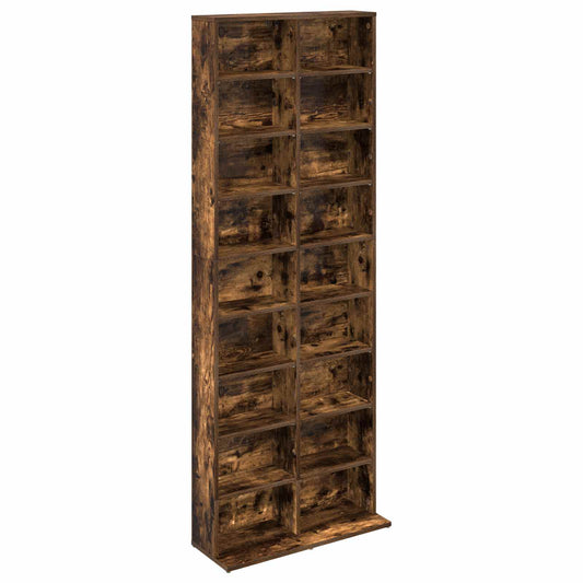 CD Cabinet Smoked Oak 65 x 23.5 x 175 cm Engineered Wood CD Cabinet Smoked Oak 65 x 23.5 x 175 cm Engineered Wood