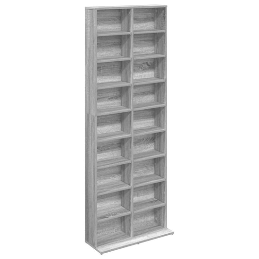 CD Cabinet Grey Sonoma 65 x 23.5 x 175 cm Engineered Wood CD Cabinet Grey Sonoma 65 x 23.5 x 175 cm Engineered Wood