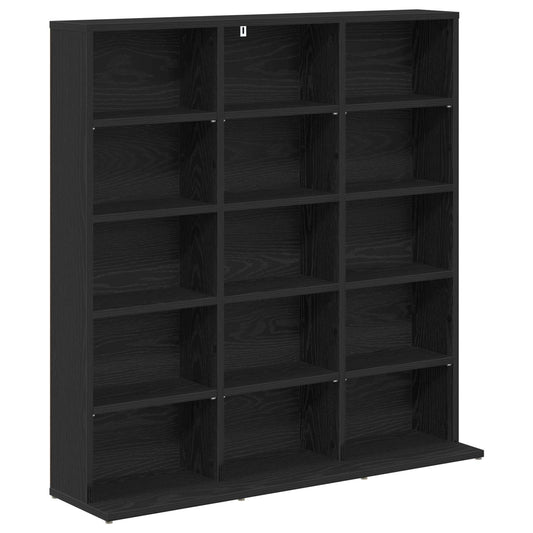 CD Cabinet Black Oak 96 x 23.5 x 97.5 cm Engineered Wood CD Cabinet Black Oak 96 x 23.5 x 97.5 cm Engineered Wood