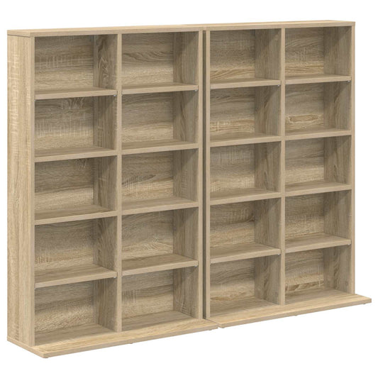 CD Cabinet 2 pcs Sonoma Oak 65 x 23.5 x 97.5 cm Engineered Wood CD Cabinet 2 pcs Sonoma Oak 65 x 23.5 x 97.5 cm Engineered Wood