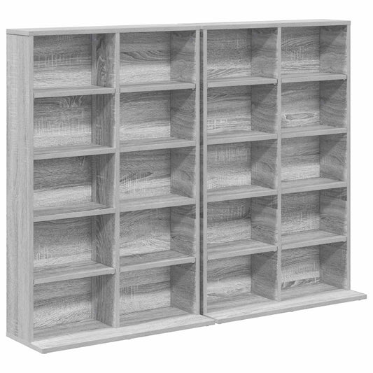 CD Cabinet 2 pcs Grey Sonoma 65 x 23.5 x 97.5 cm CD Cabinet 2 pcs Grey Sonoma 65 x 23.5 x 97.5 cm