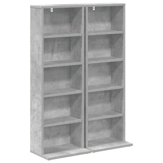 CD Cabinet 2 pcs Concrete Grey 33 x 23.5 x 97.5 cm CD Cabinet 2 pcs Concrete Grey 33 x 23.5 x 97.5 cm