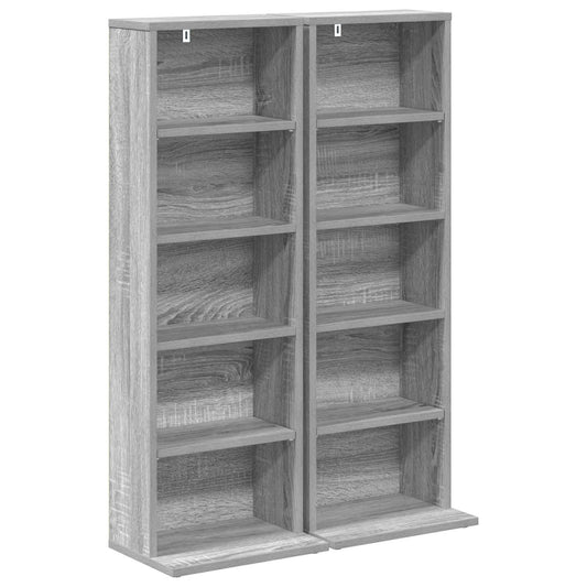 CD Cabinet 2 pcs Grey Sonoma 33 x 23.5 x 97.5 cm CD Cabinet 2 pcs Grey Sonoma 33 x 23.5 x 97.5 cm