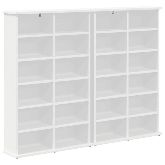 CD Cabinet 2 pcs White 60 x 17 x 92 cm Engineered Wood CD Cabinet 2 pcs White 60 x 17 x 92 cm Engineered Wood