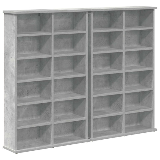 CD Cabinet 2 pcs Concrete Grey 60 x 17 x 92 cm Engineered Wood CD Cabinet 2 pcs Concrete Grey 60 x 17 x 92 cm Engineered Wood