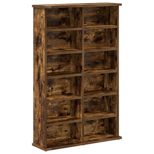 CD Cabinet Smoked Oak 60 x 17 x 92 cm Engineered Wood CD Cabinet Smoked Oak 60 x 17 x 92 cm Engineered Wood