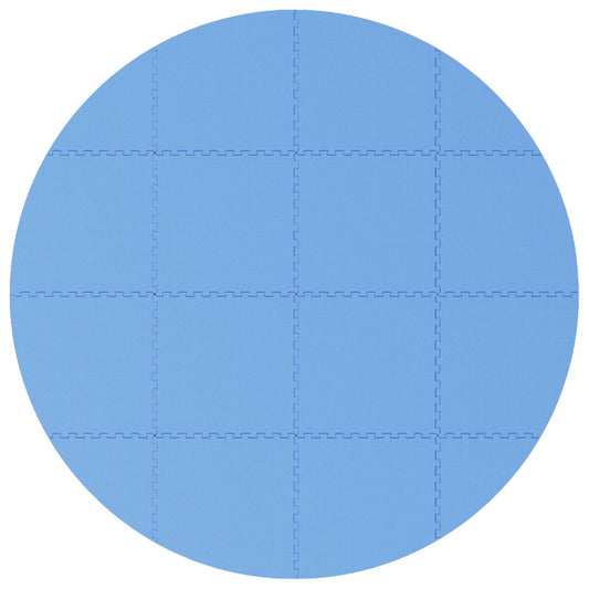 Pool Ground Mat 16 pcs Ø 235 cm Round EVA Foam Blue Pool Ground Mat 16 pcs Ø 235 cm Round EVA Foam Blue