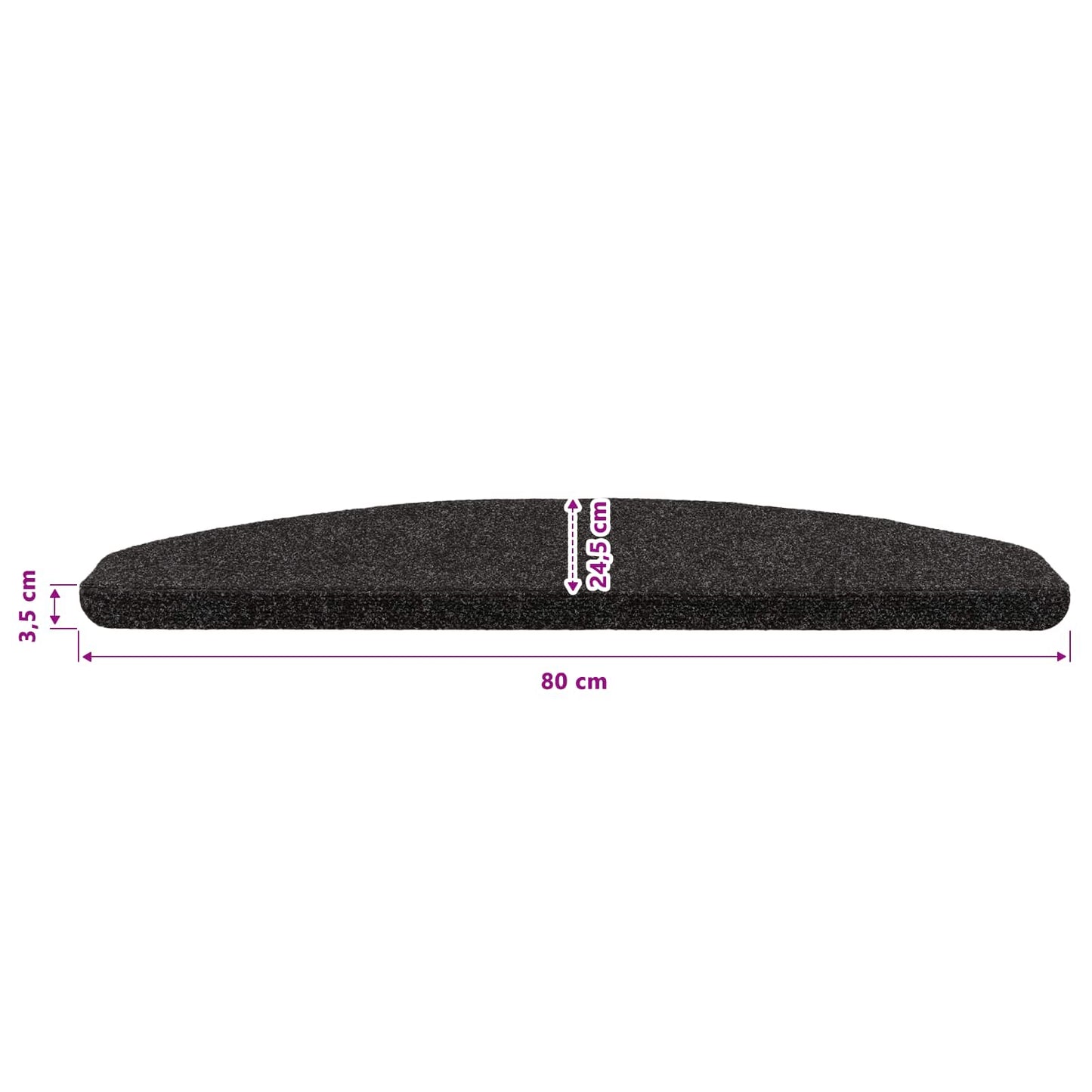 Self-adhesive Stair Mats 15 pcs Black 80 x 28 x 3.5 cm