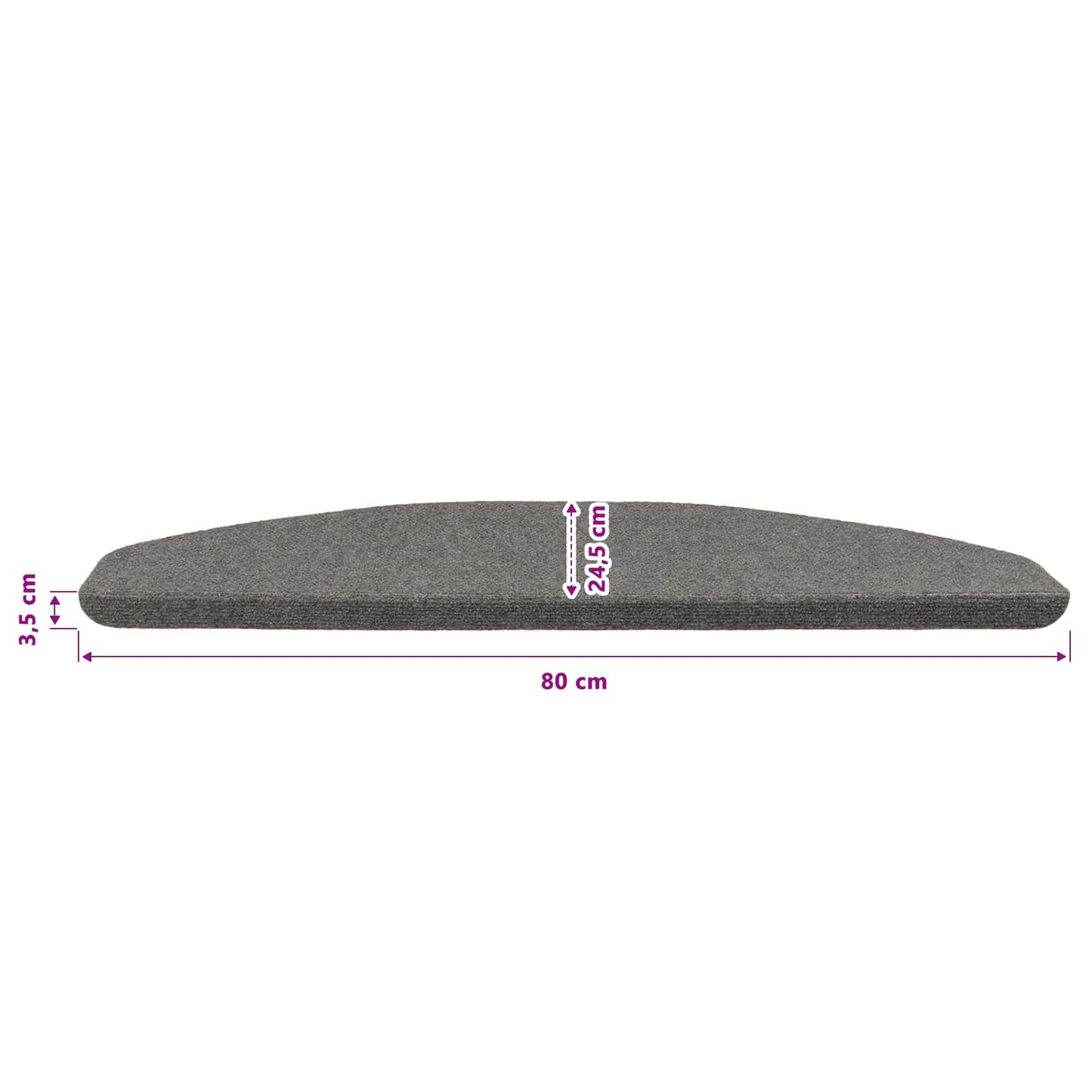 Self-adhesive Stair Mats 15 pcs Grey 80 x 28 x 3.5 cm