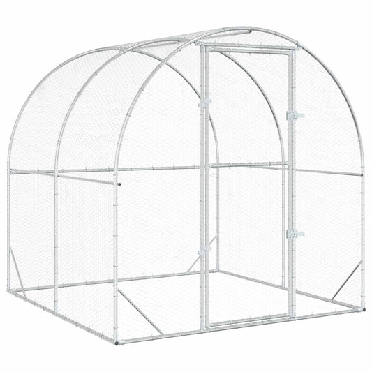 Chicken Coop Silver 200 x 200 x 200 cm Galvanised Steel Chicken Coop Silver 200 x 200 x 200 cm Galvanised Steel