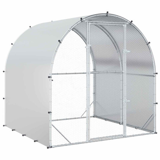 Chicken Coop Silver 200 x 200 x 200 cm Galvanised Steel Chicken Coop Silver 200 x 200 x 200 cm Galvanised Steel