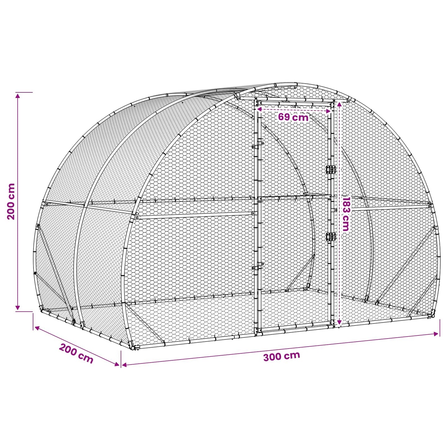 Chicken Coop Silver 200 x 300 x 200 cm Galvanised Steel