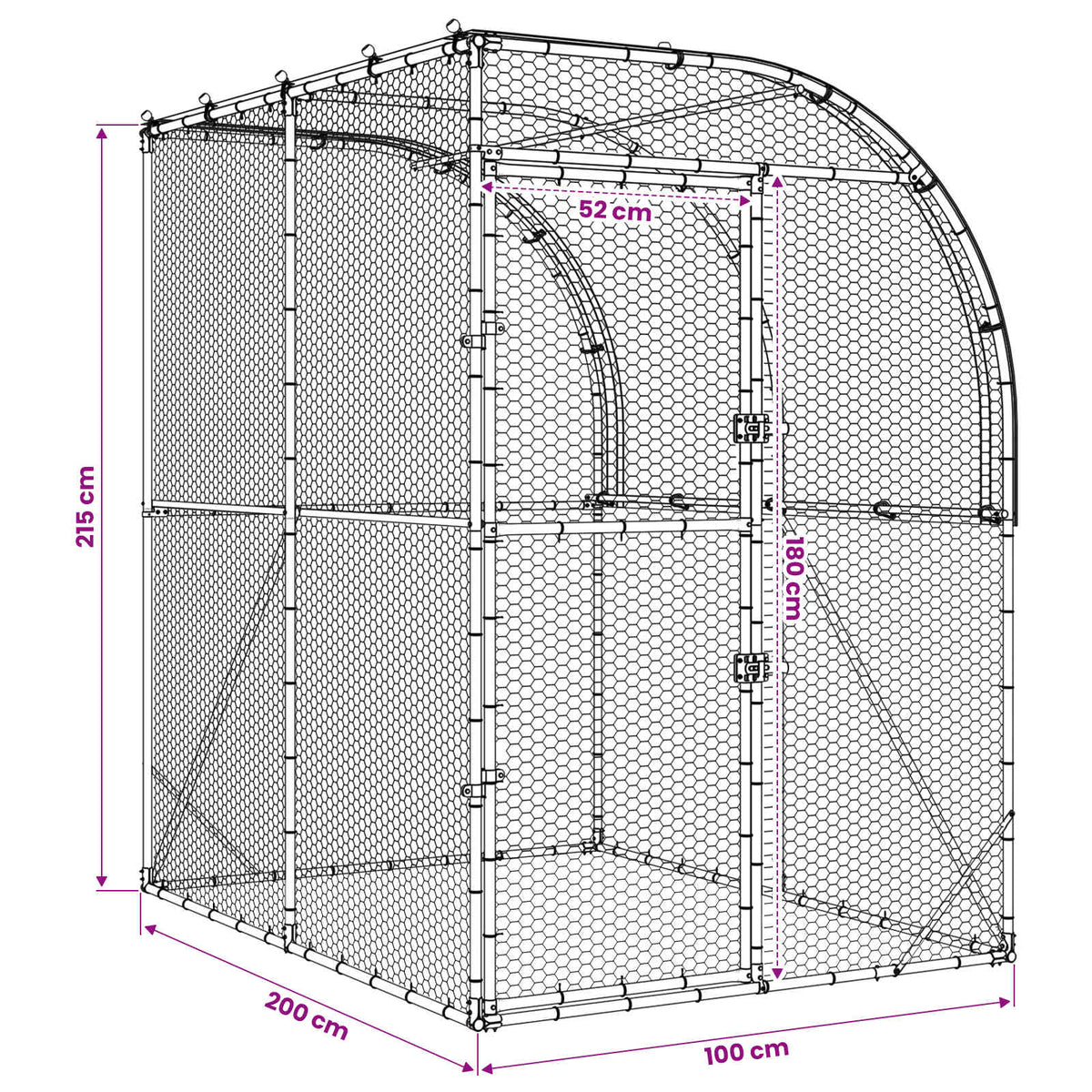 Chicken Coop Silver 200 x 100 x 215 cm Galvanised Steel