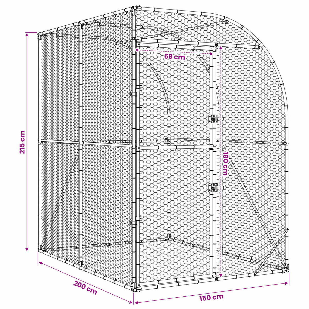 Chicken Coop Silver 200 x 150 x 215 cm Galvanised Steel