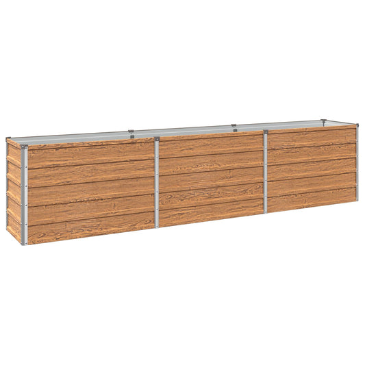 Raised Garden Bed Wood Brown 240 x 40 x 55 cm cold-rolled steel Raised Garden Bed Wood Brown 240 x 40 x 55 cm cold-rolled steel