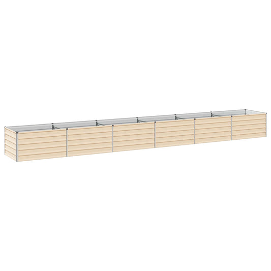 Raised Garden Bed Ivory 600 x 80 x 55 cm cold-rolled steel Raised Garden Bed Ivory 600 x 80 x 55 cm cold-rolled steel