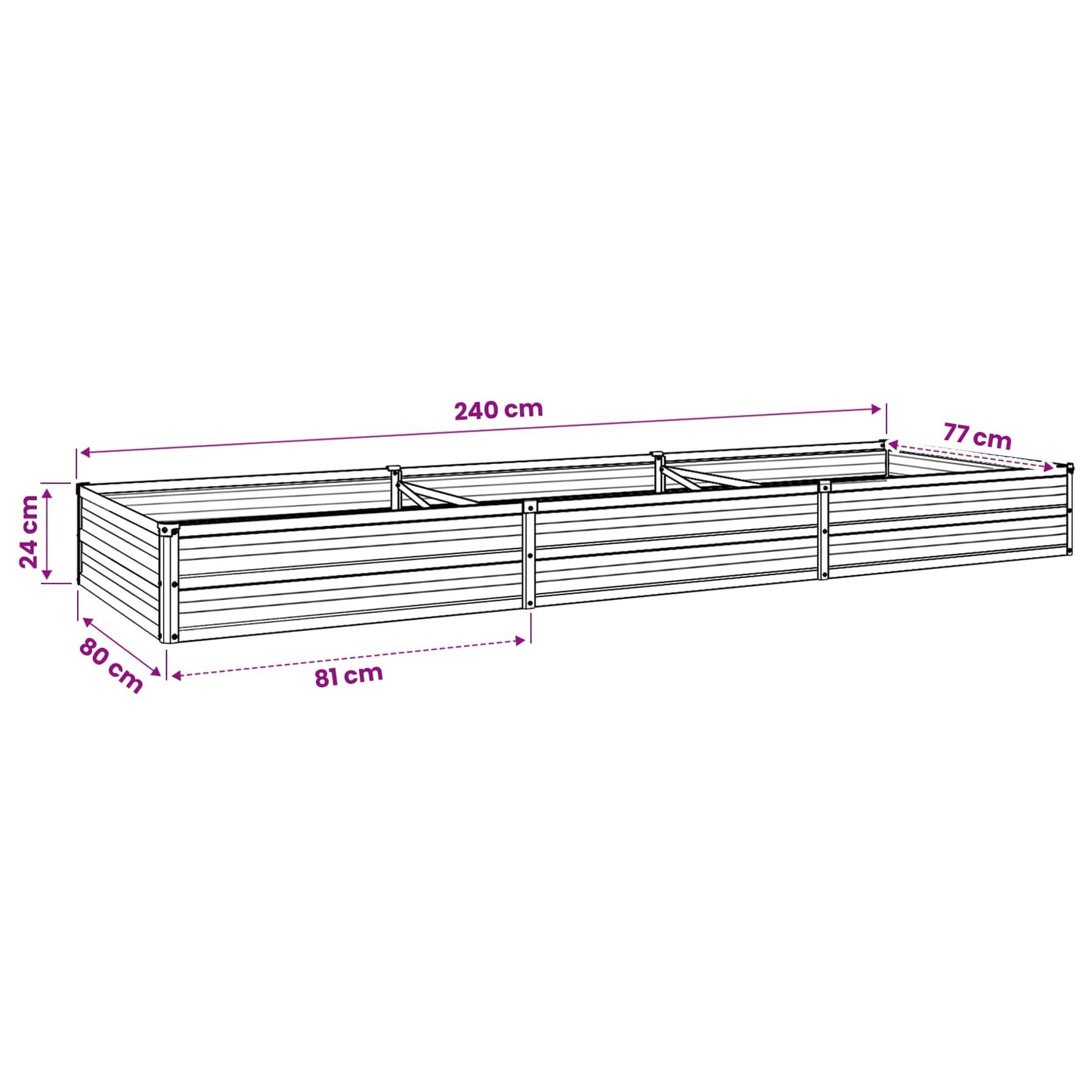Raised Garden Bed Pastel Green 240 x 80 x 24 cm