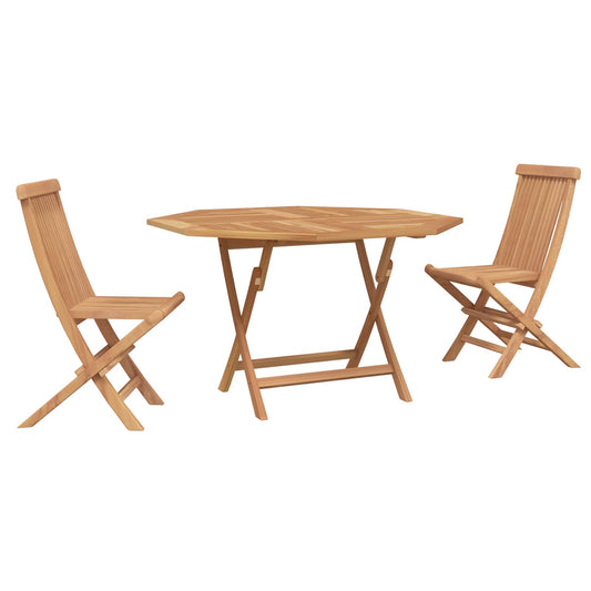 Garden Bistro Set 3 pcs Natural Solid Teak Wood Garden Bistro Set 3 pcs Natural Solid Teak Wood