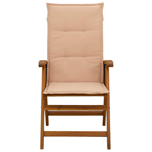 Reclining Garden Chairs 6 pcs Natural Solid Acacia Wood Reclining Garden Chairs 6 pcs Natural Solid Acacia Wood