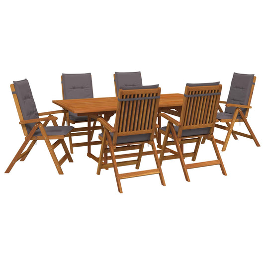 7-Piece Garden Dining Set Natural Solid Acacia Wood 7-Piece Garden Dining Set Natural Solid Acacia Wood