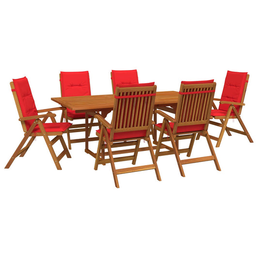 7-Piece Garden Dining Set Natural Solid Acacia Wood 7-Piece Garden Dining Set Natural Solid Acacia Wood