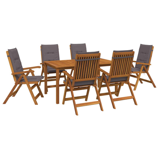 Garden Dining Set 6-Seaters Natural Solid Acacia Wood Garden Dining Set 6-Seaters Natural Solid Acacia Wood