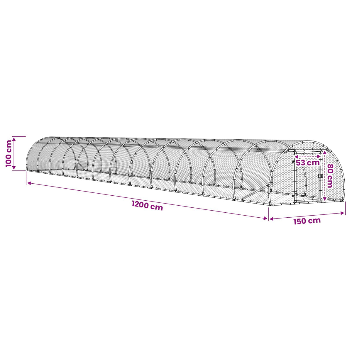 Chicken Coop Silver 1200 x 150 x 100 cm Galvanised Steel