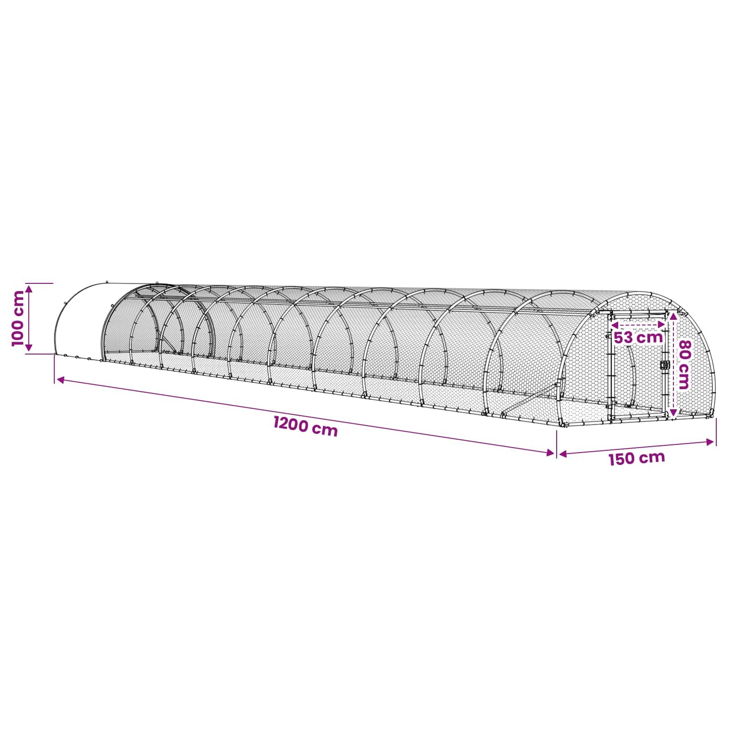 Chicken Coop Silver 1200 x 150 x 100 cm Galvanised Steel