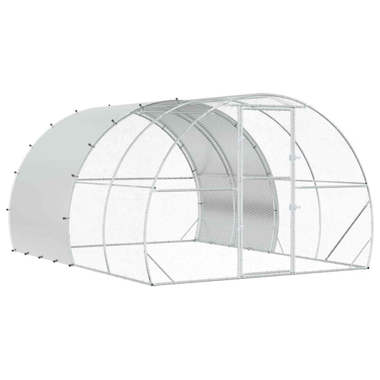 Chicken Coop Silver 400 x 300 x 200 cm Galvanised Steel Chicken Coop Silver 400 x 300 x 200 cm Galvanised Steel