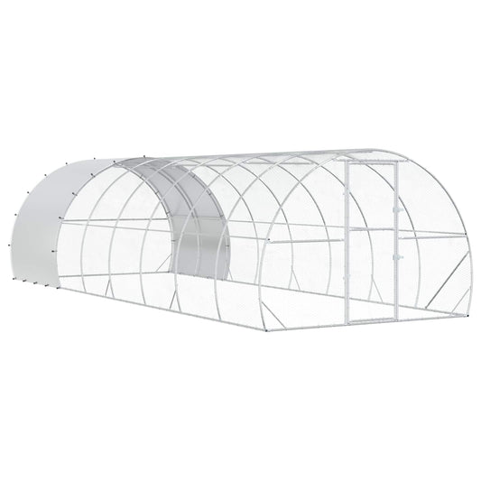Chicken Coop Silver 800 x 300 x 200 cm Galvanised Steel Chicken Coop Silver 800 x 300 x 200 cm Galvanised Steel