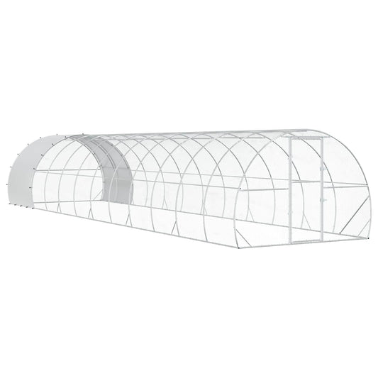 Chicken Coop Silver 1200 x 300 x 200 cm Galvanised Steel Chicken Coop Silver 1200 x 300 x 200 cm Galvanised Steel