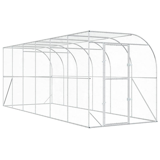 Against Wall Chicken Coop Silver 600 x 200 x 215 cm Against Wall Chicken Coop Silver 600 x 200 x 215 cm