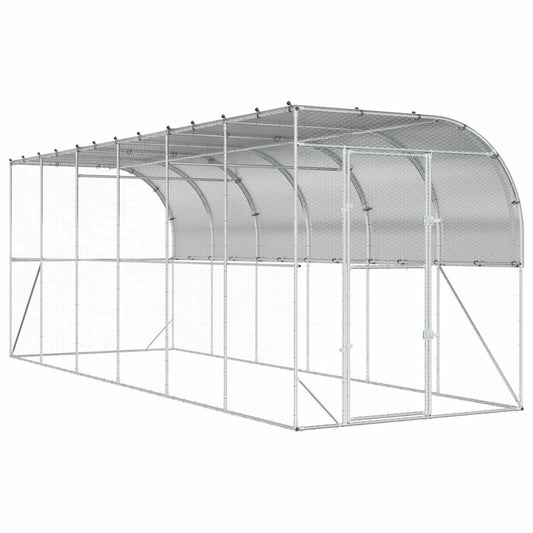 Against Wall Chicken Coop Silver 600 x 200 x 215 cm Against Wall Chicken Coop Silver 600 x 200 x 215 cm