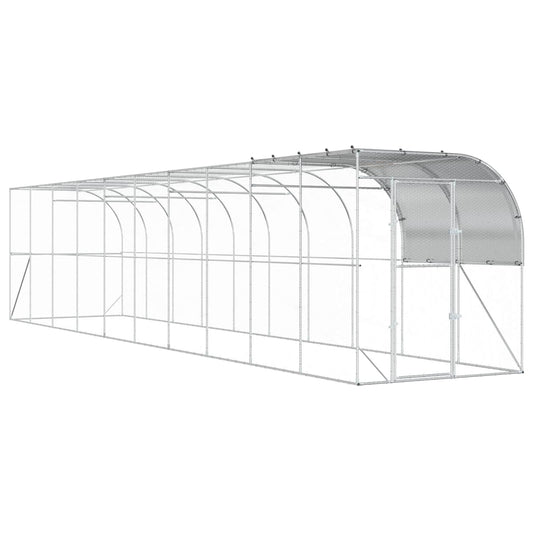 Against Wall Chicken Coop Silver 1000 x 200 x 215 cm Against Wall Chicken Coop Silver 1000 x 200 x 215 cm