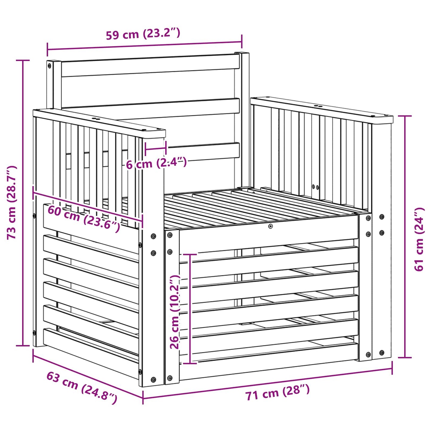 Outdoor Sofa Set Solid Acacia Wood