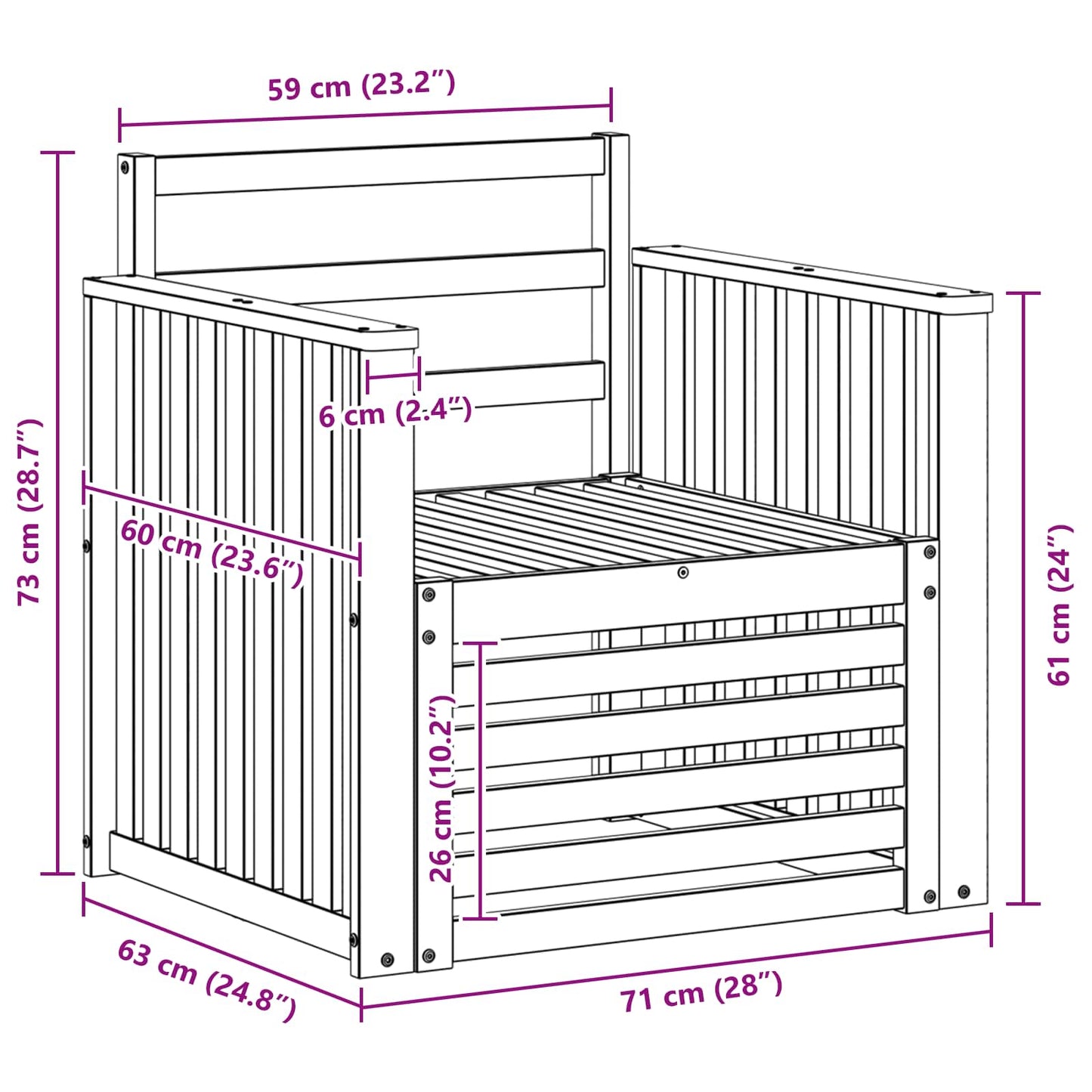 Outdoor Sofa Set Solid Acacia Wood