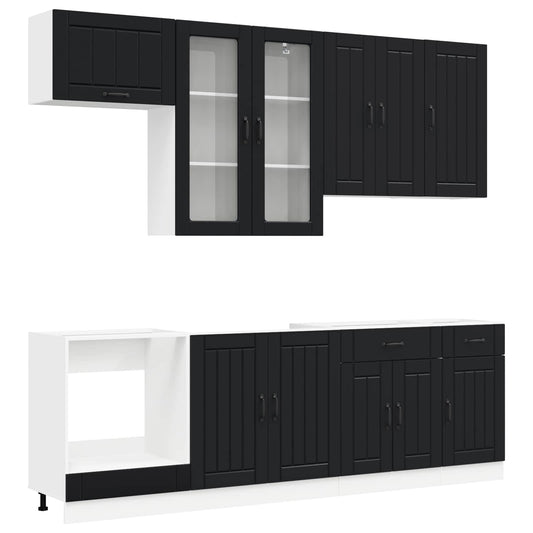 Kitchen Unit LUCCA 8 pcs Black Engineered Wood Kitchen Unit LUCCA 8 pcs Black Engineered Wood
