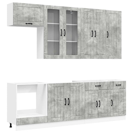 Kitchen Unit LUCCA 8 pcs Concrete Grey Engineered Wood Kitchen Unit LUCCA 8 pcs Concrete Grey Engineered Wood