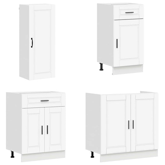 Cabinet Set with Drawer with Shelf 8 pcs White Engineered Wood Cabinet Set with Drawer with Shelf 8 pcs White Engineered Wood