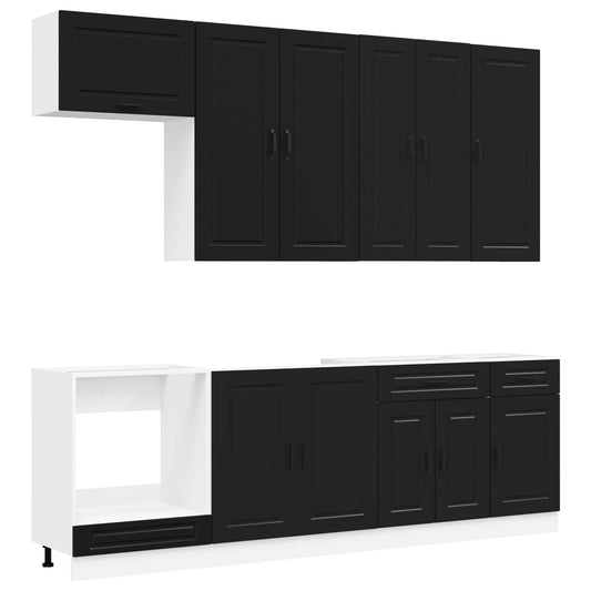 Kitchen Unit PORTO 8 pcs Black Engineered Wood Kitchen Unit PORTO 8 pcs Black Engineered Wood
