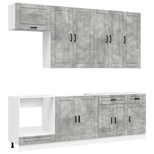 Kitchen Unit PORTO 8 pcs Concrete Grey Engineered Wood Kitchen Unit PORTO 8 pcs Concrete Grey Engineered Wood