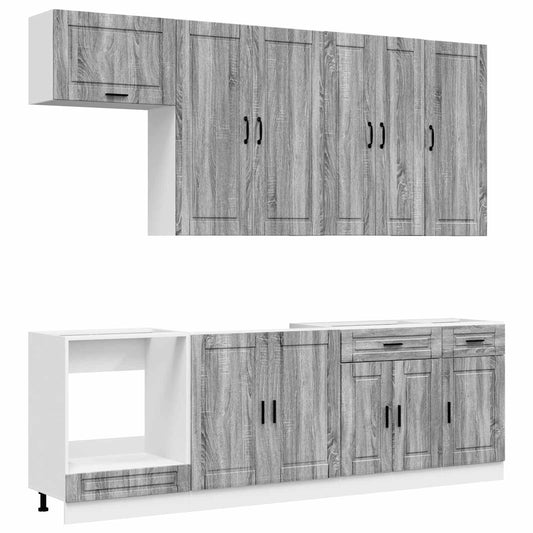 Kitchen Unit PORTO 8 pcs Grey Sonoma Engineered Wood Kitchen Unit PORTO 8 pcs Grey Sonoma Engineered Wood