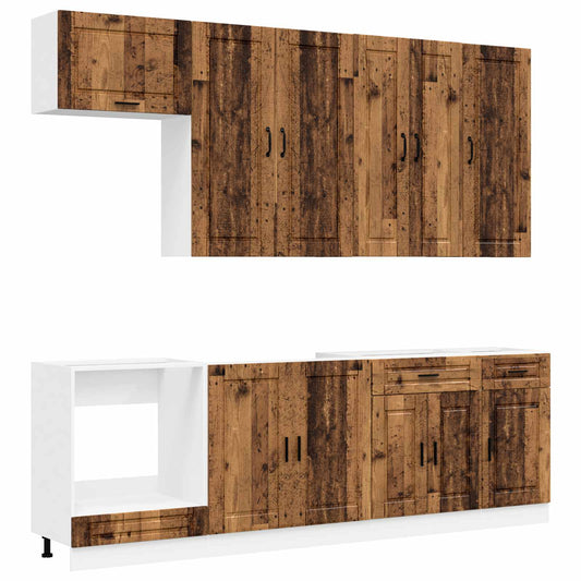 Kitchen Unit PORTO 8 pcs Old Wood Engineered Wood Kitchen Unit PORTO 8 pcs Old Wood Engineered Wood