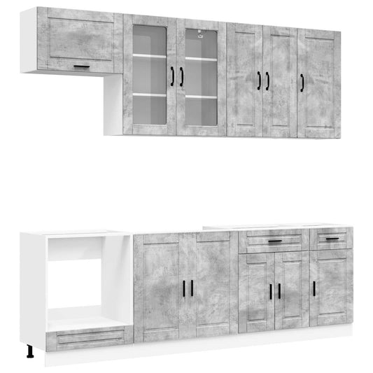 Kitchen Unit PORTO 8 pcs Concrete Grey Engineered Wood Kitchen Unit PORTO 8 pcs Concrete Grey Engineered Wood