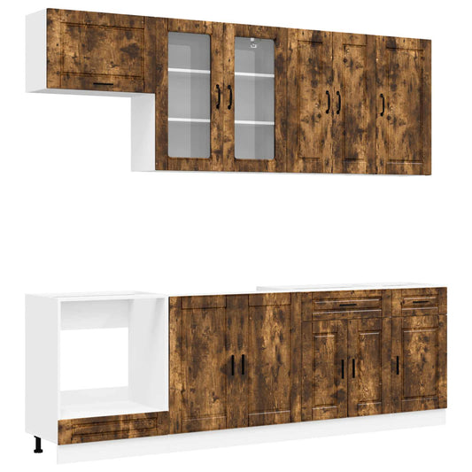 Kitchen Unit PORTO 8 pcs Smoked Oak Engineered Wood Kitchen Unit PORTO 8 pcs Smoked Oak Engineered Wood