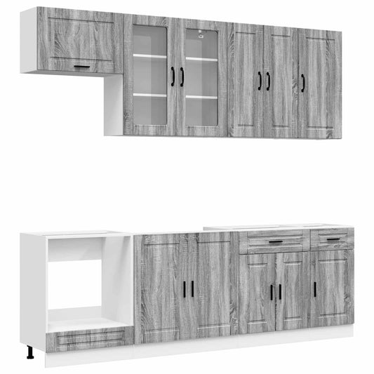 Kitchen Unit PORTO 8 pcs Grey Sonoma Engineered Wood Kitchen Unit PORTO 8 pcs Grey Sonoma Engineered Wood