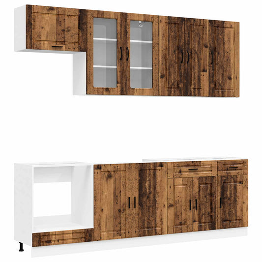 Kitchen Unit PORTO 8 pcs Old Wood Engineered Wood Kitchen Unit PORTO 8 pcs Old Wood Engineered Wood
