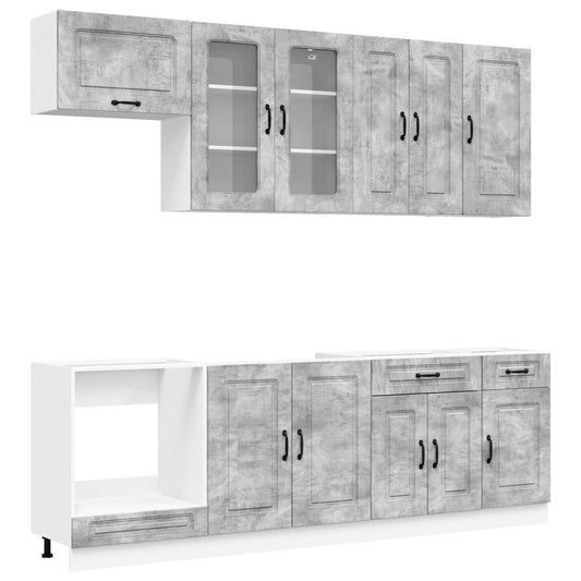 Kitchen Unit KALMAR 8 pcs Concrete Grey Engineered Wood Kitchen Unit KALMAR 8 pcs Concrete Grey Engineered Wood