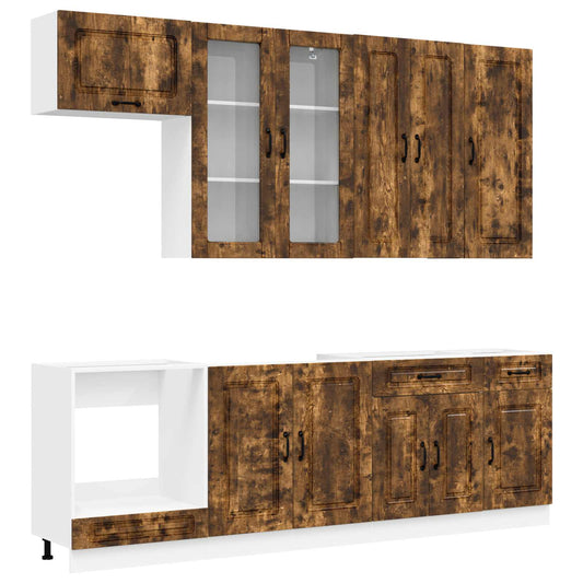 Kitchen Unit KALMAR 8 pcs Smoked Oak Engineered Wood Kitchen Unit KALMAR 8 pcs Smoked Oak Engineered Wood