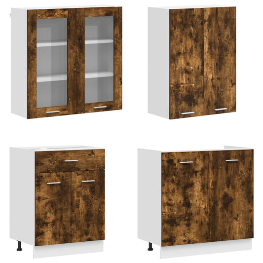 Kitchen Unit LYON 8 pcs Smoked Oak Engineered Wood Kitchen Unit LYON 8 pcs Smoked Oak Engineered Wood